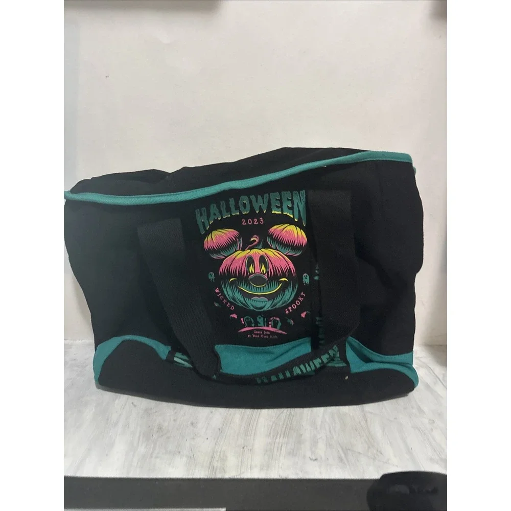 2023 Disney Parks Halloween Mickey Mouse Pumpkin 17 inch width Canvas Bag Tote